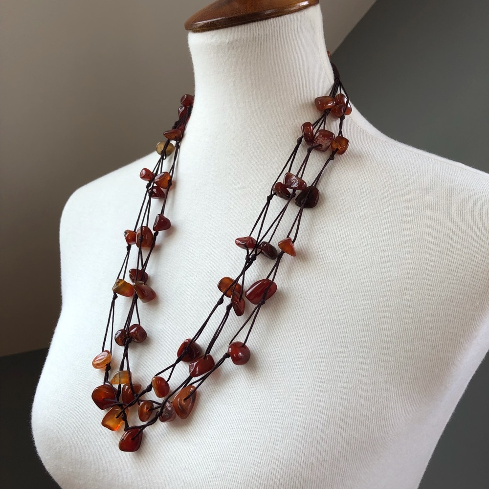 Monies Carnelian Nugget Boho Necklace